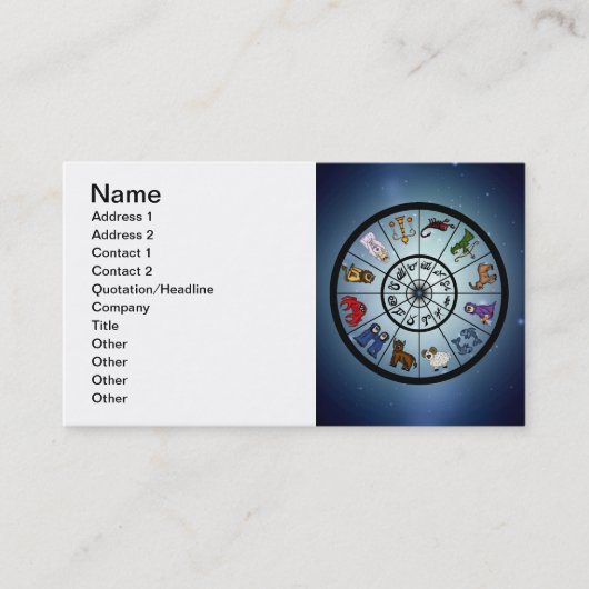 visitekaartjes met een schattig zodiumteken (Voorkant)