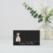 Visitekaartjes met geperste witte kat (Staand voorkant)