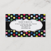 Visitekaartjes met kleurrijke polka stit (Achterkant)