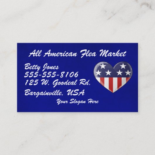 Visitekaartjes met patriottisch hart (Voorkant)