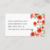 Visitekaartjes met rode bloemen (Achterkant)