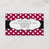 Visitekaartjes met rode en witte pokadots (Achterkant)
