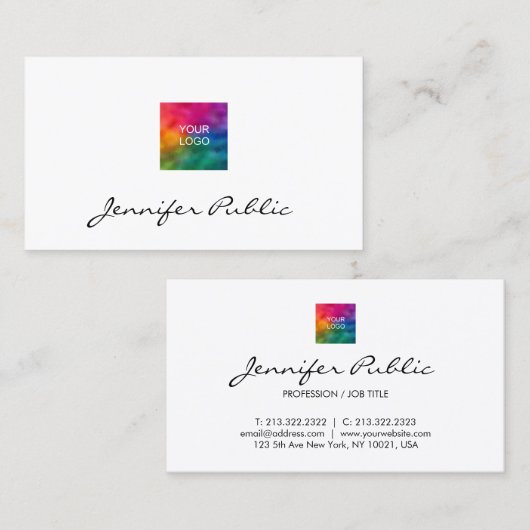 Visitekaartjes Moderne elegant Uw Logo hier (Voorkant / Achterkant)