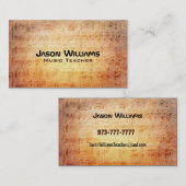 Visitekaartjes muziekdocenten (Voorkant / Achterkant)