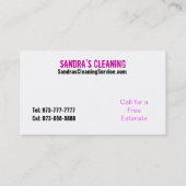 Visitekaartjes reinigen (Achterkant)