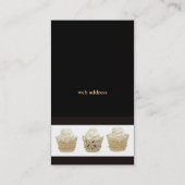 Visitekaartjes van bruine en zwarte perskoeken (Achterkant)