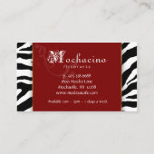 Visitekaartjes van catering Bord Rode Zebra (Achterkant)