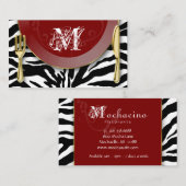 Visitekaartjes van catering Bord Rode Zebra (Voorkant / Achterkant)