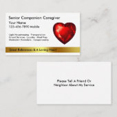 Visitekaartjes van Classy Caregiver (Voorkant / Achterkant)