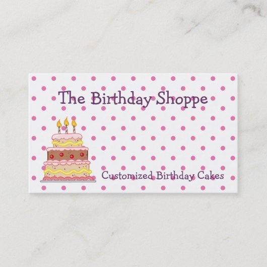 Visitekaartjes van de Birthday Cake (Voorkant)
