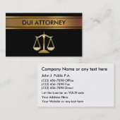 VISITEKAARTJES van de DUI Attorney (Voorkant / Achterkant)