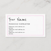 visitekaartjes van de "Echoes"-zweminstructeur (Achterkant)