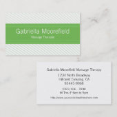 Visitekaartjes van de massagetherapietherapie van  (Voorkant / Achterkant)