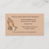 Visitekaartjes van de Praying Hands Church (Voorkant)