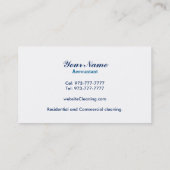 Visitekaartjes van de rekenplichtige onderneming (Achterkant)