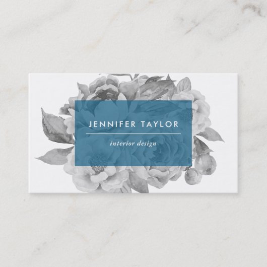  Visitekaartjes van Floral | Cerulean (Voorkant)