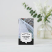 Visitekaartjes van het huwelijk {Zwart} (Staand voorkant)