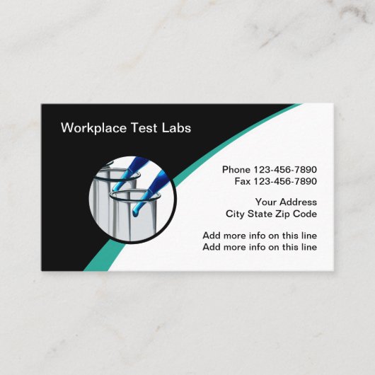 Visitekaartjes van het laboratorium voor het teste (Voorkant)