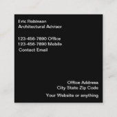 Visitekaartjes van het moderne architectuurthema (Achterkant)