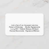 Visitekaartjes van het type Classy Notary (Achterkant)