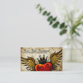 Visitekaartjes van het Winged hart van het Tattoo (Staand voorkant)