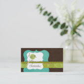 Visitekaartjes van kippen {turquoise} (Staand voorkant)