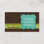 Visitekaartjes van kippen {turquoise} (Achterkant)