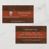 Visitekaartjes van leder en bont (Voorkant / Achterkant)