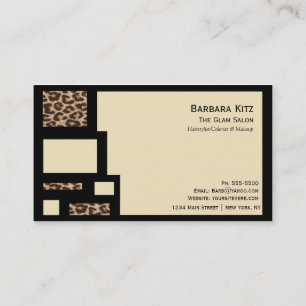 Visitekaartjes van Leopard Print Cream Color Block