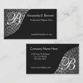 Visitekaartjes van leopard Print Monogram (Voorkant / Achterkant)