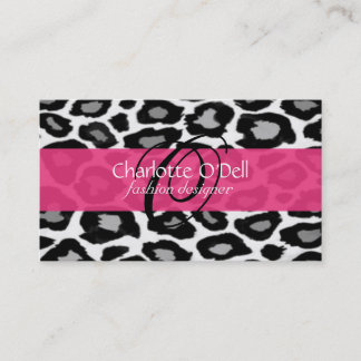 Visitekaartjes van leopard Print Monogram