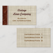 Visitekaartjes van  linnen en leder (Voorkant / Achterkant)