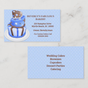 Visitekaartjes van moderne blauw-kookbakkerijprodu