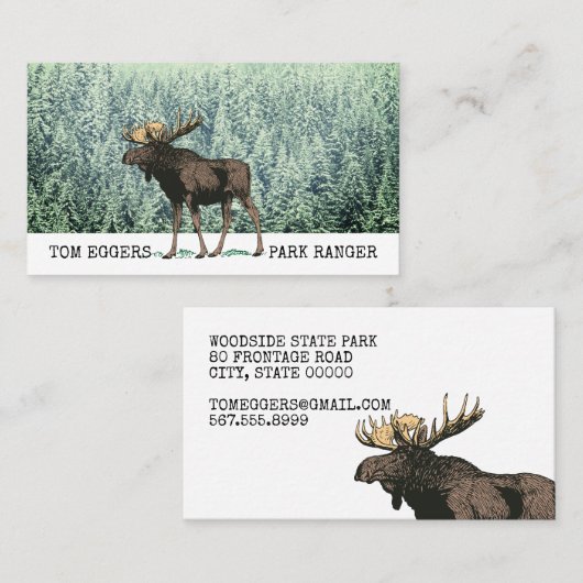 Visitekaartjes van Moose and Trees Ranger (Voorkant / Achterkant)