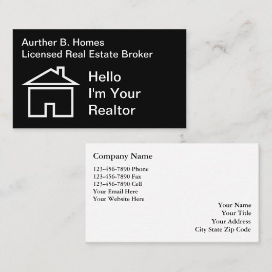 Visitekaartjes van onroerend goed (Voorkant / Achterkant)