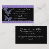 Visitekaartjes van Paars glas Butterflies (Voorkant / Achterkant)