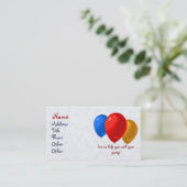 Visitekaartjes van partijballon (Staand voorkant)