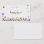 Visitekaartjes van partijballonnen (Voorkant / Achterkant)