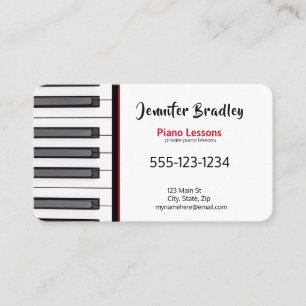 Visitekaartjes van private piano-leraar