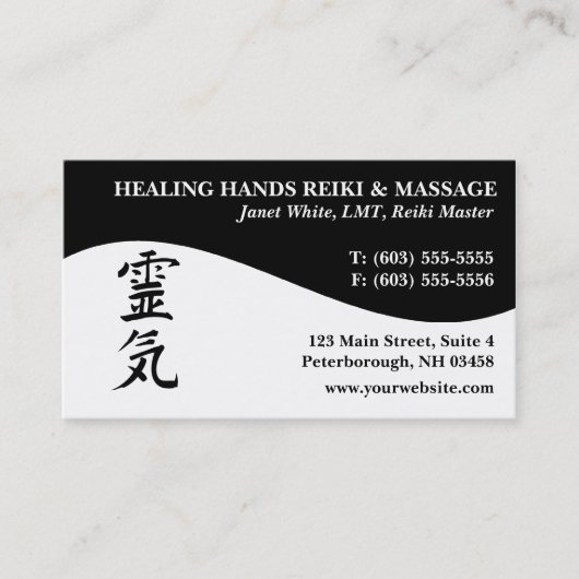 Visitekaartjes van Reiki Master Practitioner (Voorkant)