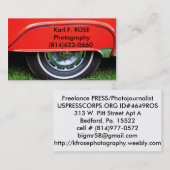 Visitekaartjes van rode autobanden (Voorkant / Achterkant)