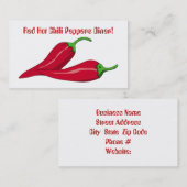 Visitekaartjes van rode hotChili (Voorkant / Achterkant)