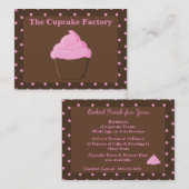 Visitekaartjes van roze en bruine perskoeken "chub (Voorkant / Achterkant)