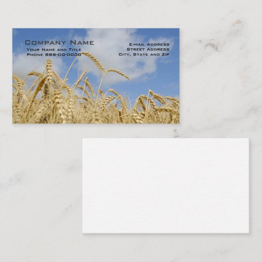 Visitekaartjes van tarweboeren (Voorkant / Achterkant)