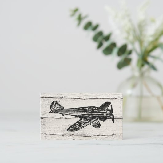 Visitekaartjes van vliegtuigen - hout (Staand voorkant)