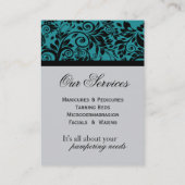 Visitekaartjes van zalm en spa (Achterkant)