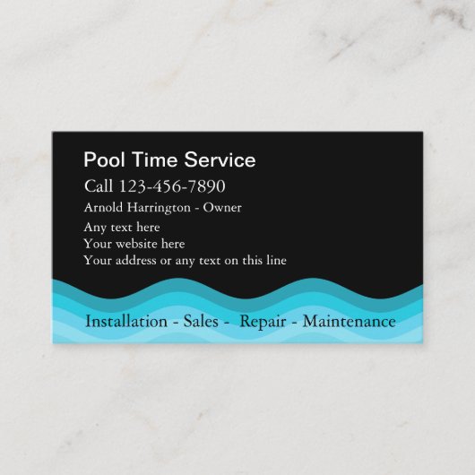 Visitekaartjes van zwembad (Voorkant)