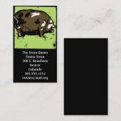 Visitekaartjes Victoriaans houtsnede varken of var (Voorkant / Achterkant)