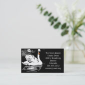 Visitekaartjes Victoriaans houtsnede zwanen (Staand voorkant)