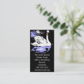 Visitekaartjes Victoriaans houtsnede zwanen (Staand voorkant)